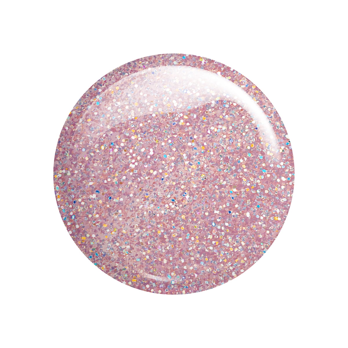 Victoria Vynn Gel Polish 383 Pink Prosecco - wielobarwna brokatowa iskra na różowej bazie, kolor