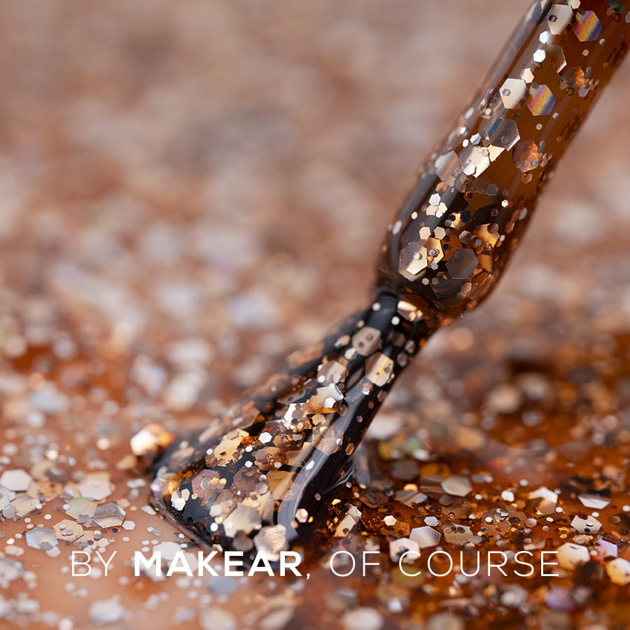 Makear S60 Copper Star - opakowanie miedzianego lakieru hybrydowego z brokatem, 8 ml