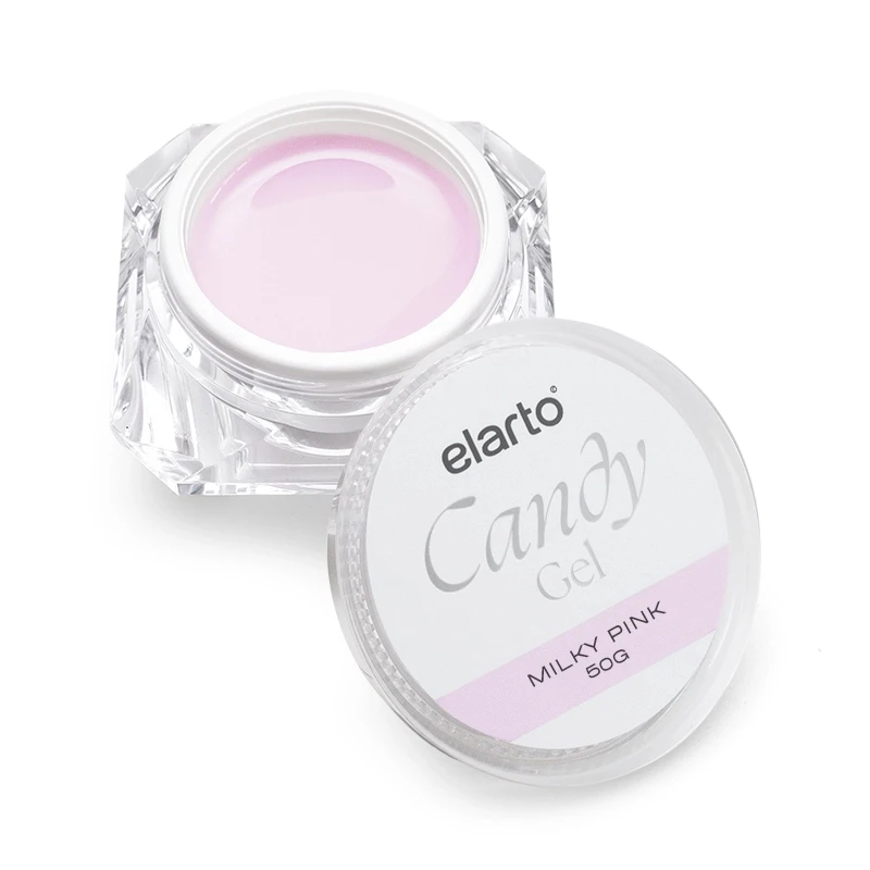 Żel budujący mleczno-różowy Candy Milky Pink Elarto do french i techniki bez piłowania 50g