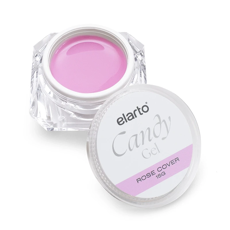 Candy Rose Cover Elarto 15 g - różowy żel budujący kamuflaż w słoiczku