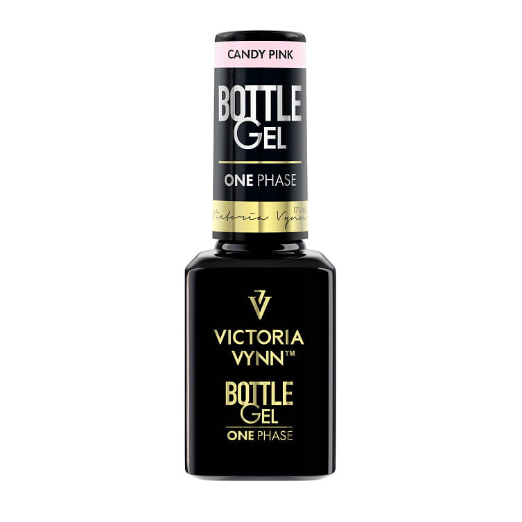 Victoria Vynn Bottle Gel One Phase Candy Pink 15ml - jasnoróżowy jednofazowy żel budujący w butelce z pędzelkiem