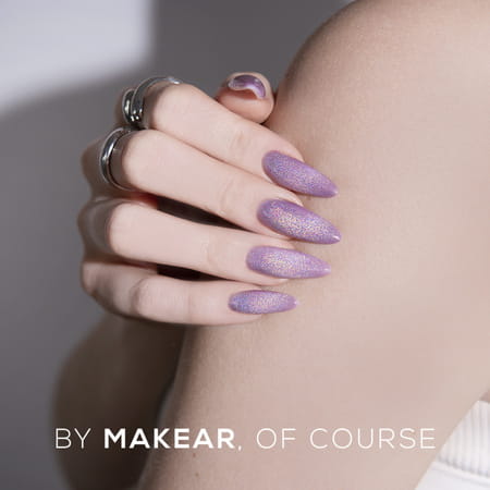 Makear HC02 Holo Cat Eye - swatch różowej bazy z magnetyczną smugą kociego oka, 8 ml