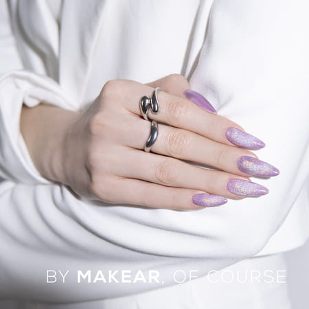 Makear lakier hybrydowy HC02 - magnetyczny refleks cat eye na różowej płytce, 8 ml