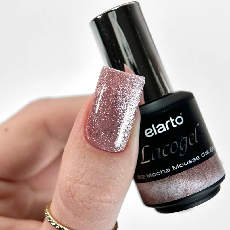 Lacogel Mocha Mousse Holo Cat Eye nr 912 - stylizacja paznokci, brąz z holograficzną smugą kociego oka