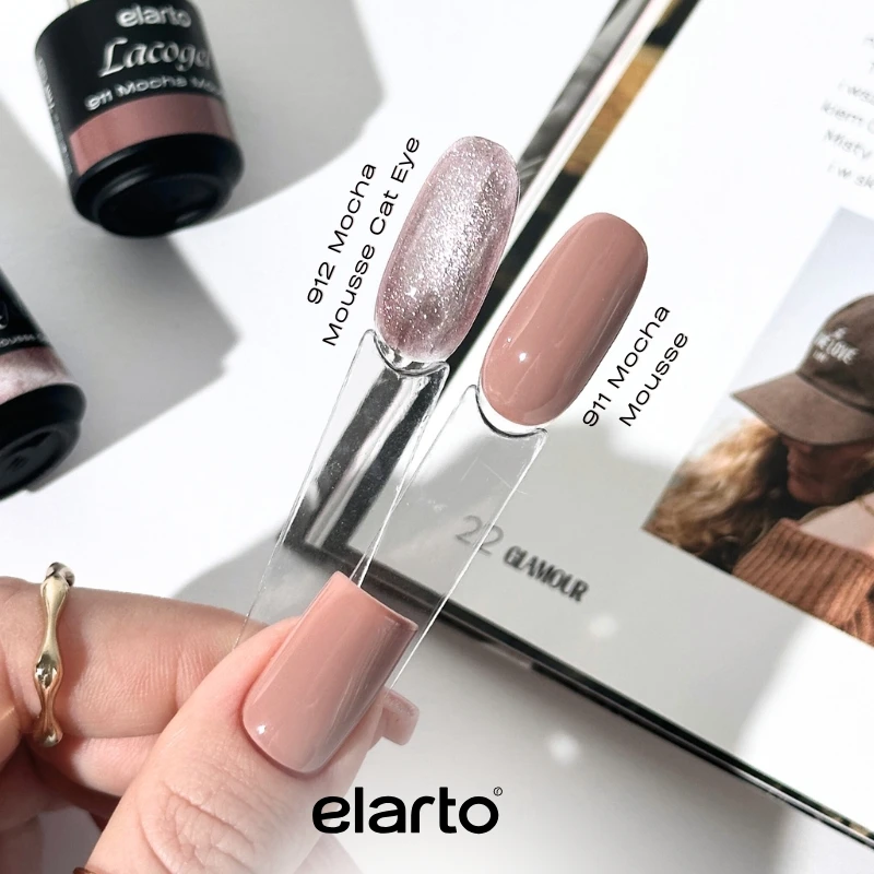 Lacogel Mocha Mousse Holo Cat Eye nr 912 - kolor na wzorniku, brąz mocha mousse z efektem holo