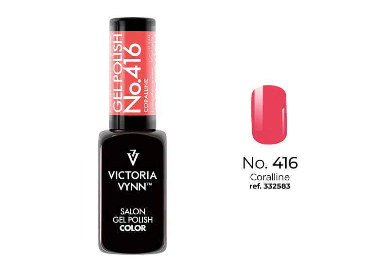 Lakier hybrydowy Victoria Vynn 416 Coralline 8 ml - gorąca koralowa bomba w neonowym wydaniu