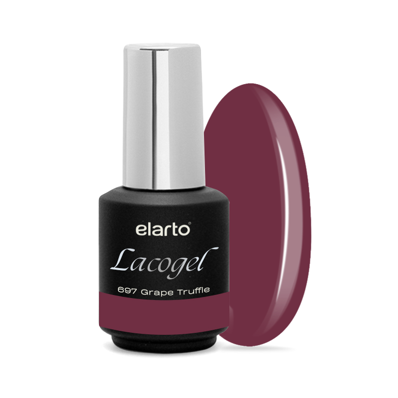 Elarto Lacogel Grape Truffle nr 697S 7ml - kremowy lakier hybrydowy, śliwkowy fiolet z nutą brązu