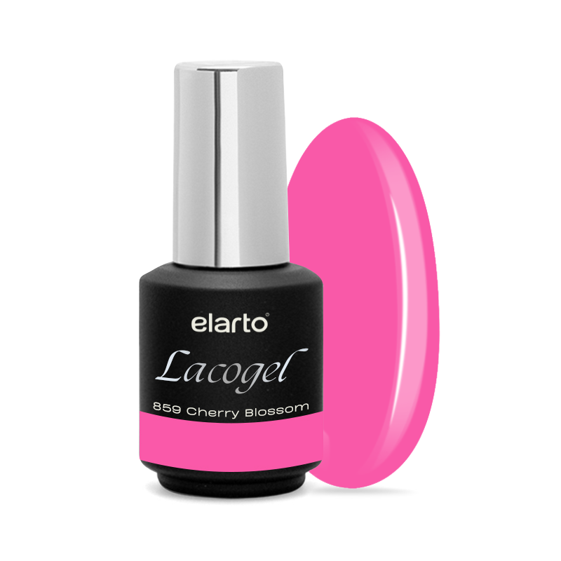 Elarto Lacogel Cherry Blossom nr 859S 7ml - kremowy lakier hybrydowy, romantyczny róż z nutą fioletu