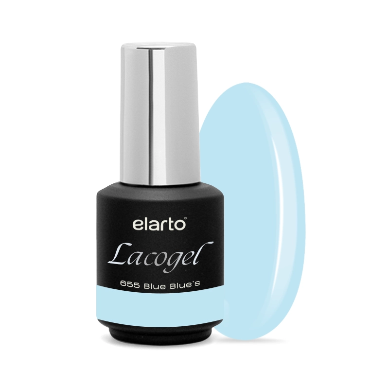 Elarto Lacogel Blue Blue's nr 655 7ml - kremowy lakier hybrydowy, pastelowy niebieski