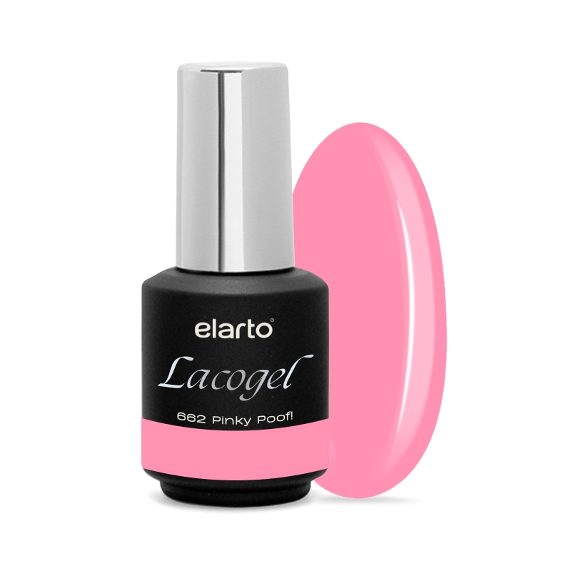 Elarto Lacogel Pinky Poof! nr 662 7ml - kremowy lakier hybrydowy, cukierkowy róż neopastel
