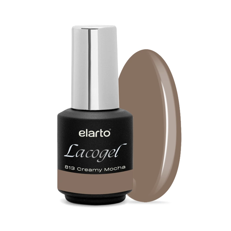 Elarto Lacogel Creamy Mocha nr 813S 7ml - kremowy lakier hybrydowy, mleczny brąz z beżem
