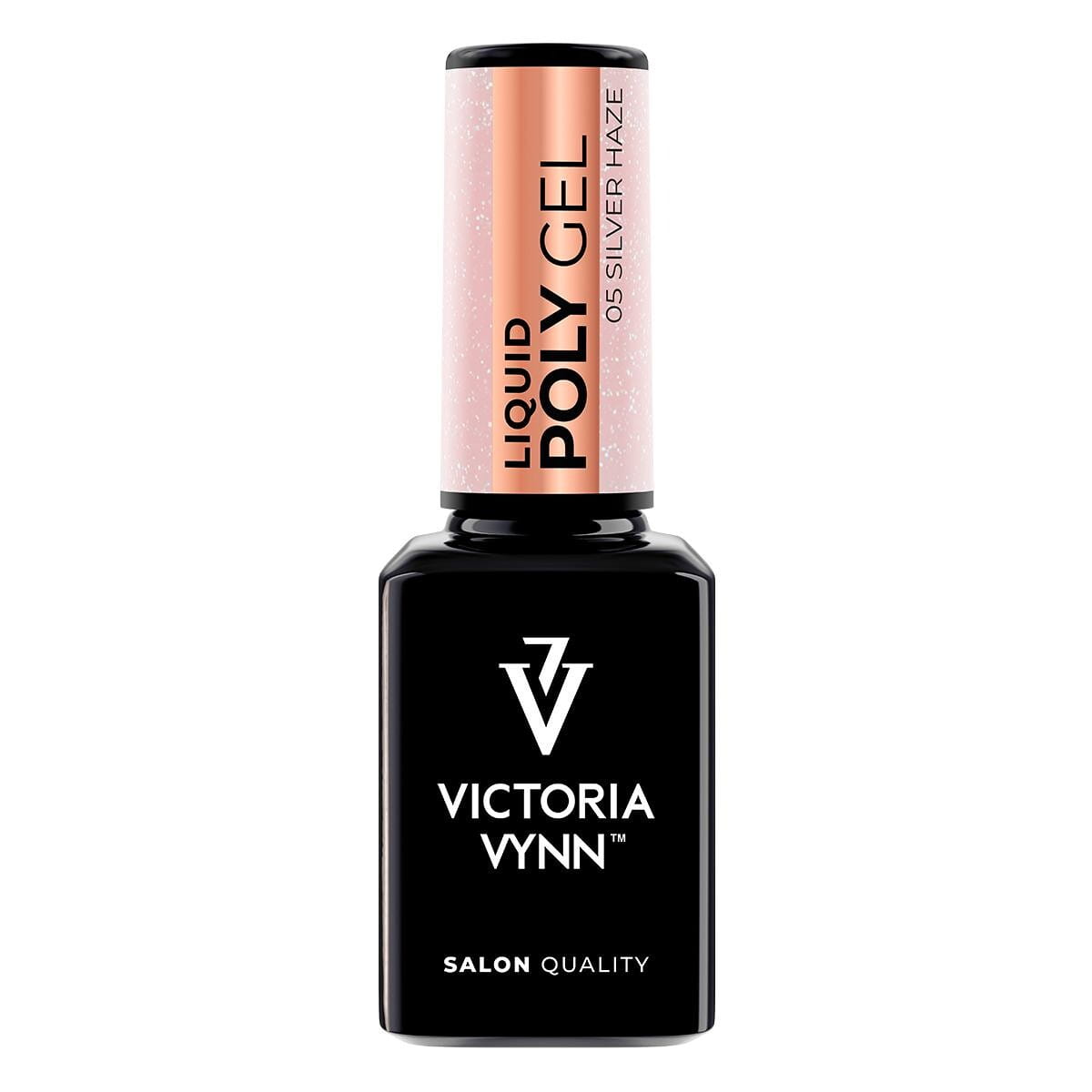 Victoria Vynn Liquid Poly Gel 05 Silver Haze 15 ml, butelka płynnego akrylożelu na białym tle