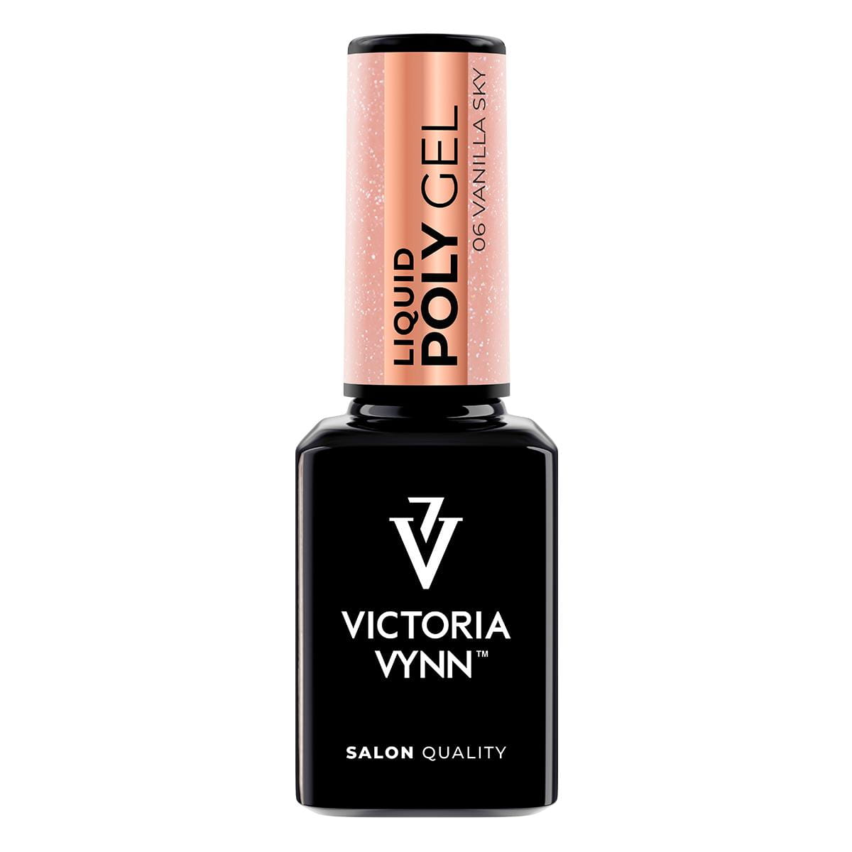 Victoria Vynn Liquid Poly Gel 06 Vanilla Sky 15 ml, butelka płynnego akrylożelu na białym tle