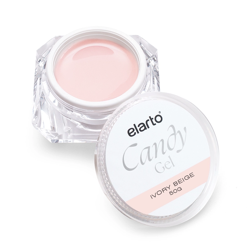 Candy Ivory Beige 50 g - słoiczek żelu budującego Elarto w odcieniu kości słoniowej