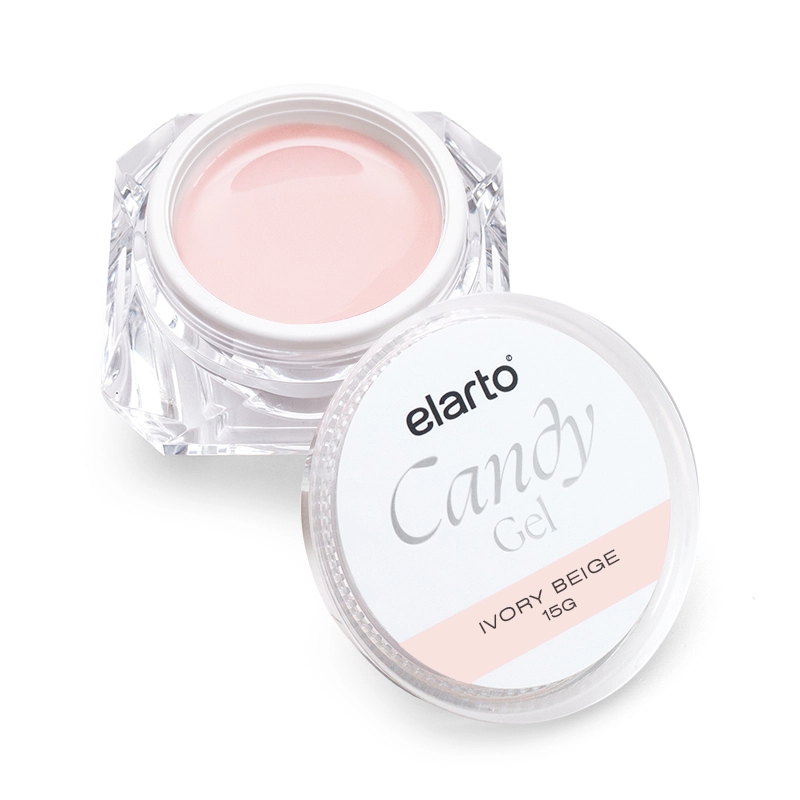 Candy Ivory Beige 15 g - słoiczek żelu budującego Elarto w odcieniu kości słoniowej
