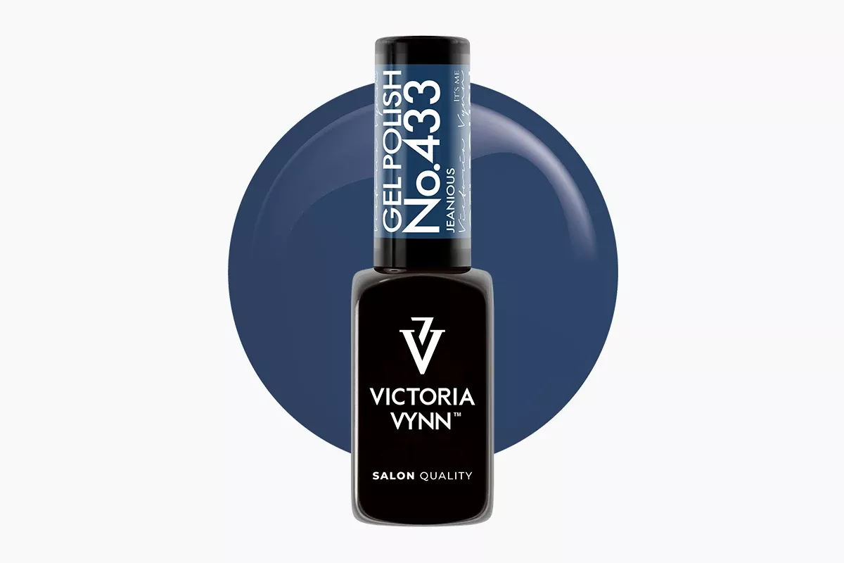 Lakier hybrydowy Victoria Vynn Jeanious 433 - butelka denimowego granatu 8 ml