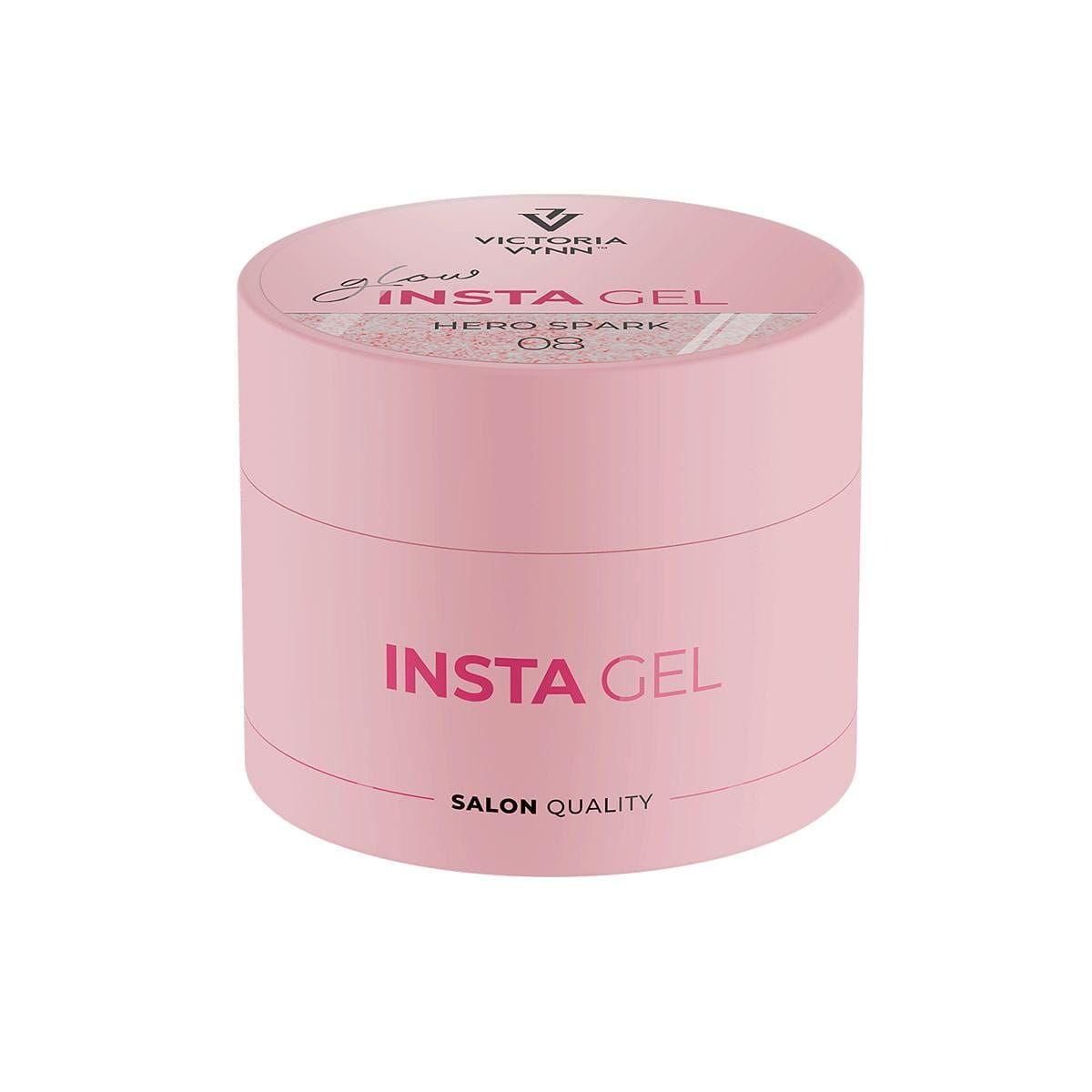 Victoria Vynn INSTA GEL 08 Hero Spark 40 ml - nude z drobinkami żel budujący, różowy słoiczek