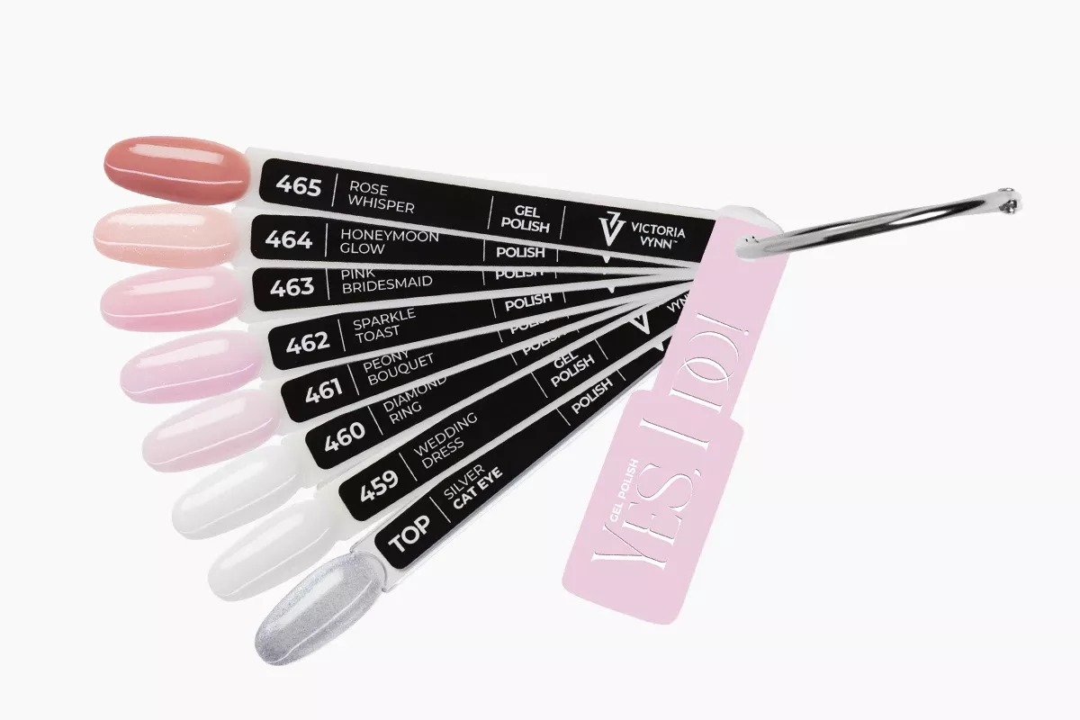 Kompletny zestaw ślubny manicure hybrydowego VV SochaNails 8 PACK z topem Cat Eye
