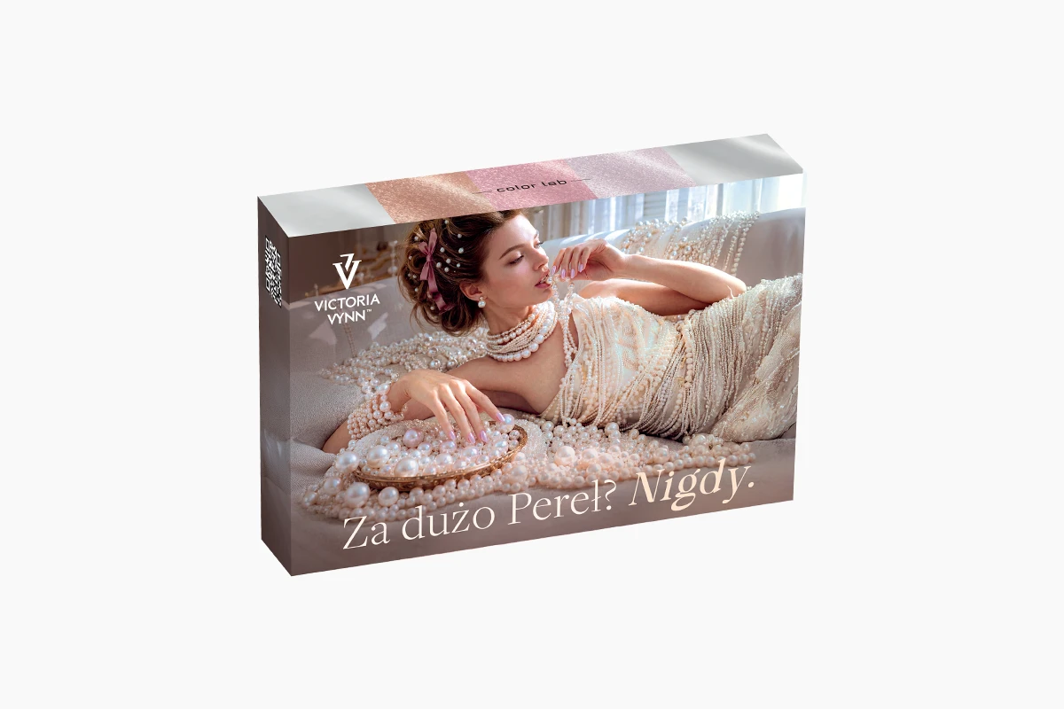 Zestaw Victoria Vynn 5PACK Magia di Perla 472-474 - trzy perłowe lakiery hybrydowe z bazą Mega Base Milky White i topem Top It