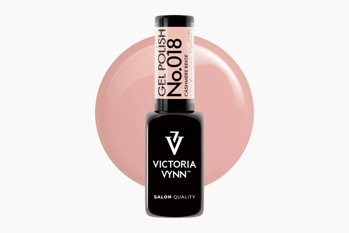 Lakier hybrydowy Victoria Vynn Gel Polish 018 Cashmere Beige 8 ml - neutralny ciepły beż, kremowe pełne krycie