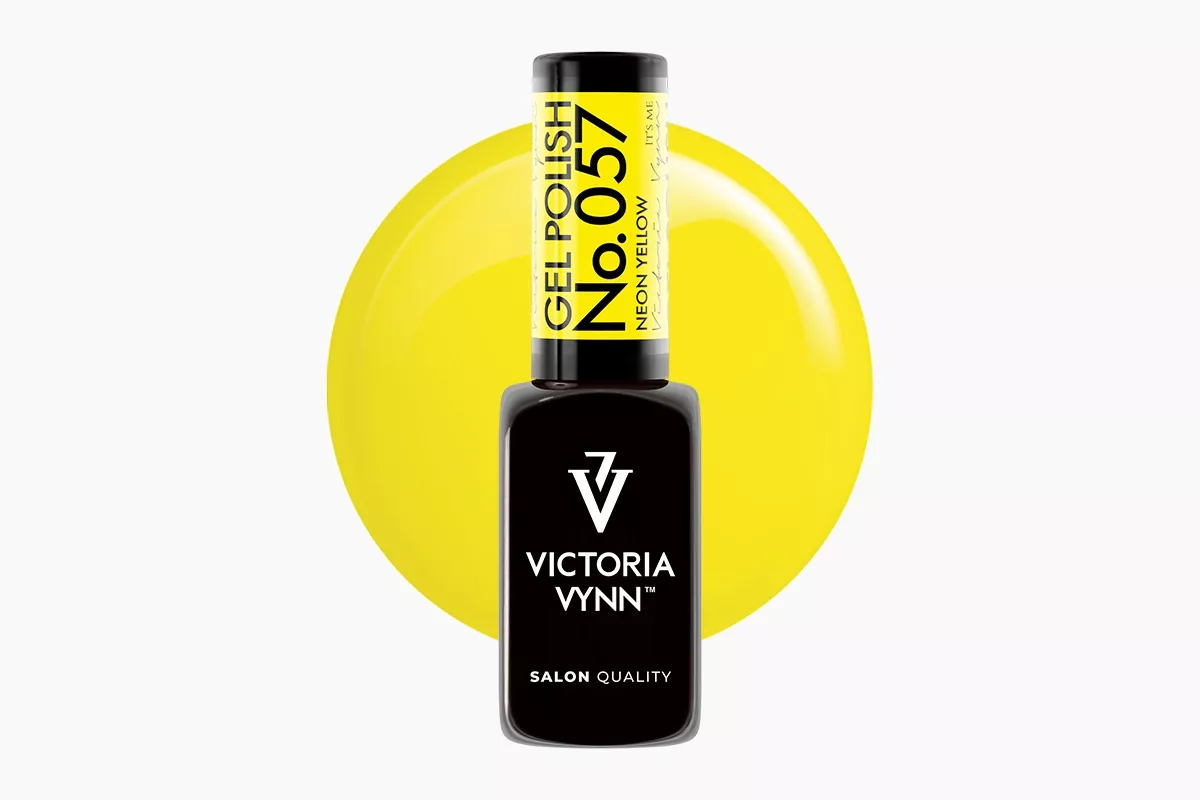Lakier hybrydowy Victoria Vynn Gel Polish 057 Neon Yellow 8 ml - neonowy jaskrawy żółty z zielonym tonem, soczyste pełne krycie