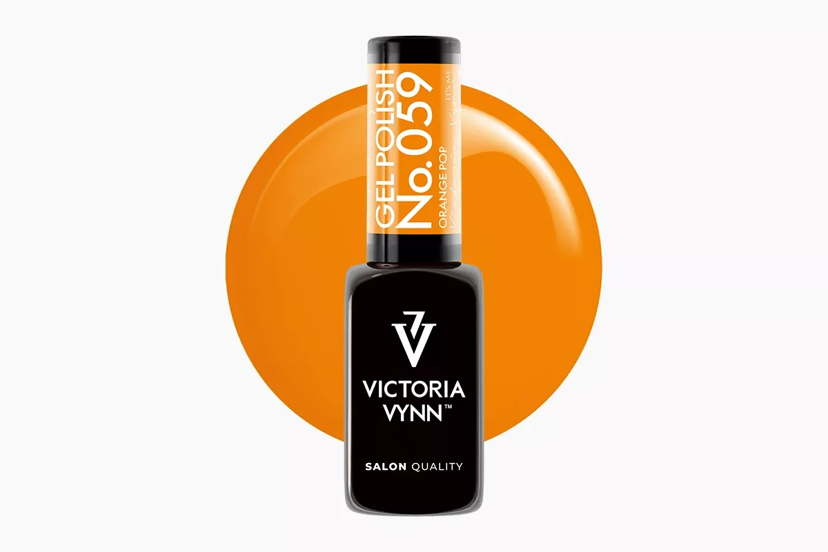 Lakier hybrydowy Victoria Vynn 059 Orange Pop 8 ml - butelka jaskrawego pomarańczu