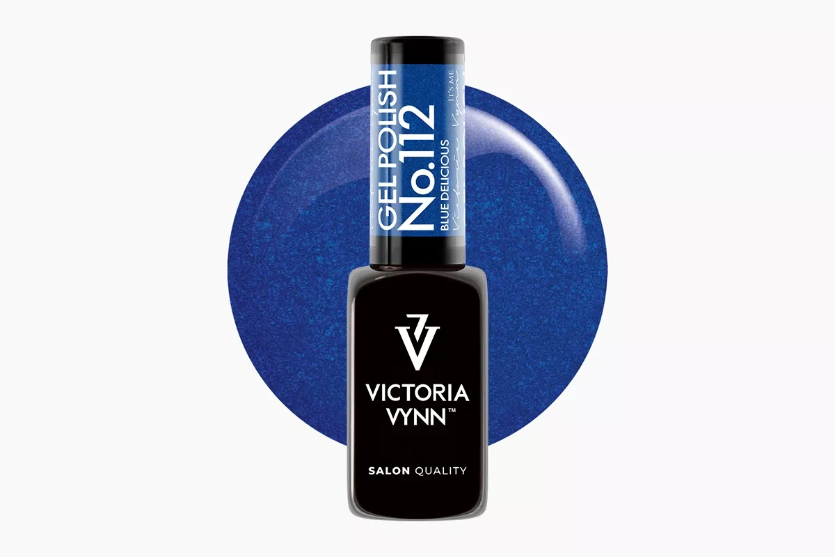 Lakier hybrydowy Victoria Vynn 112 Blue Delicious 8 ml - butelka chabrowego niebieskiego