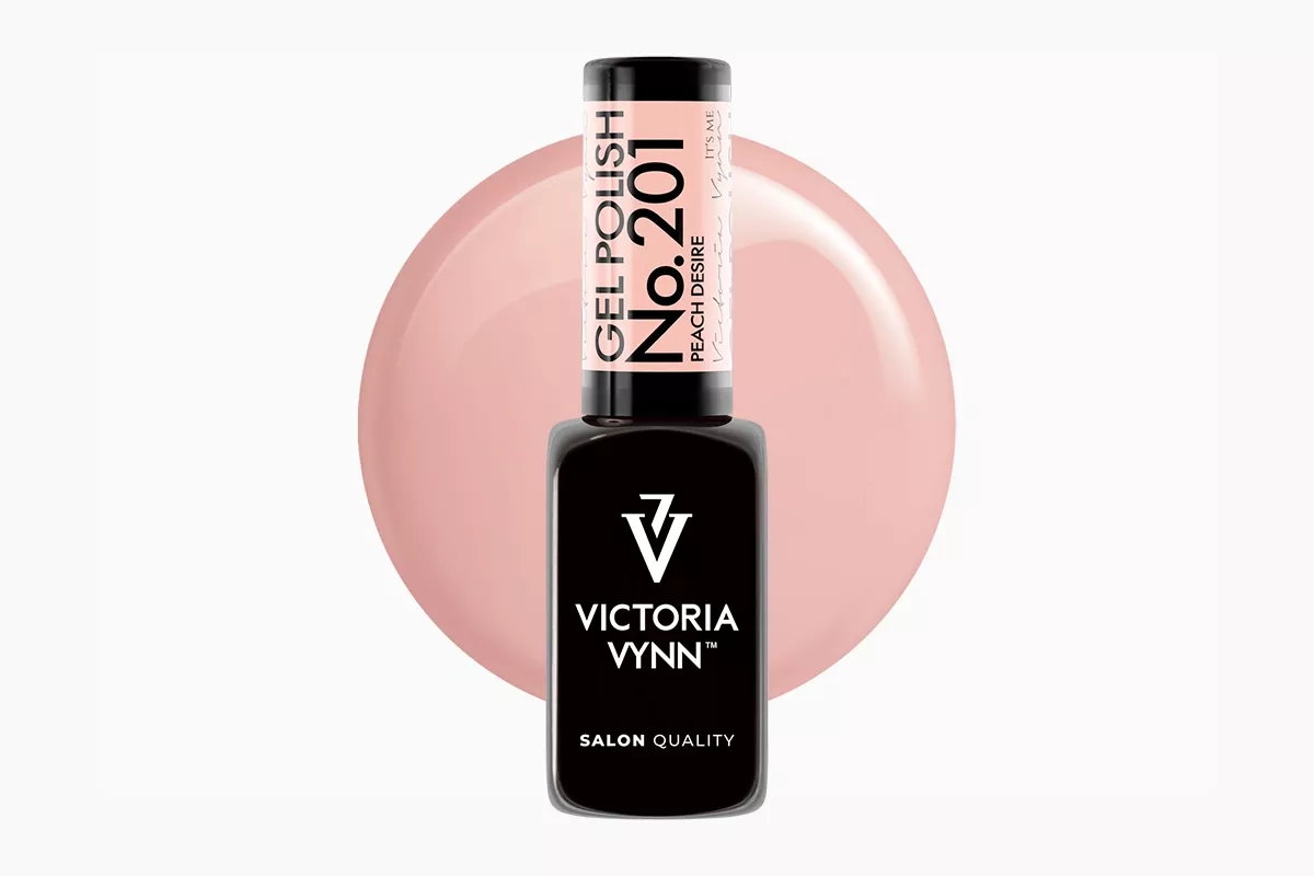 Lakier hybrydowy Victoria Vynn 201 Peach Desire 8 ml - butelka mlecznej brzoskwini