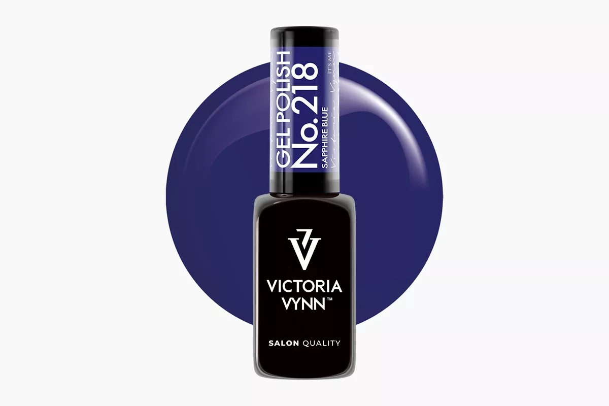 Lakier hybrydowy Victoria Vynn 218 Sapphire Blue 8 ml - butelka szafirowego granatu