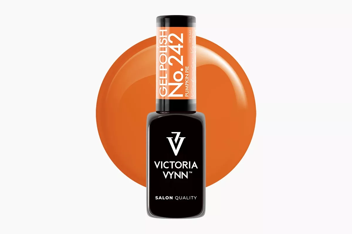 Lakier hybrydowy Victoria Vynn 242 Pumpkin Pie 8 ml - butelka jesiennego dyniowego pomarańczu