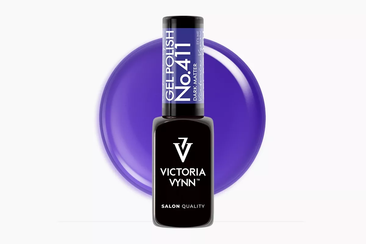 Lakier hybrydowy Victoria Vynn 411 Dark Matter 8 ml - butelka transparentnego fioletu