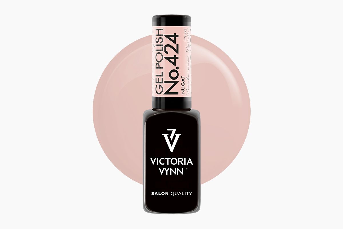 Lakier hybrydowy Victoria Vynn 424 Nugat 8 ml - butelka ciepłego orzechowego beżowego nude