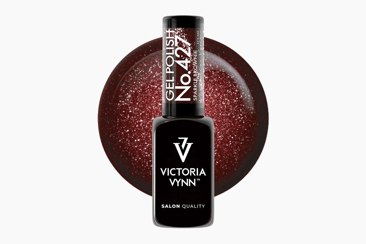 Lakier hybrydowy Victoria Vynn Gel Polish Cat Eye No. 427 Sparkle Brownie 8 ml - głęboki brąz z magnetycznym blaskiem cat eye