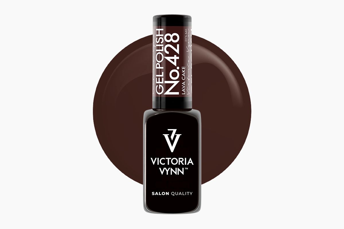 Lakier hybrydowy Victoria Vynn 428 Lava Cake 8 ml - butelka intensywnego jesiennego brązu