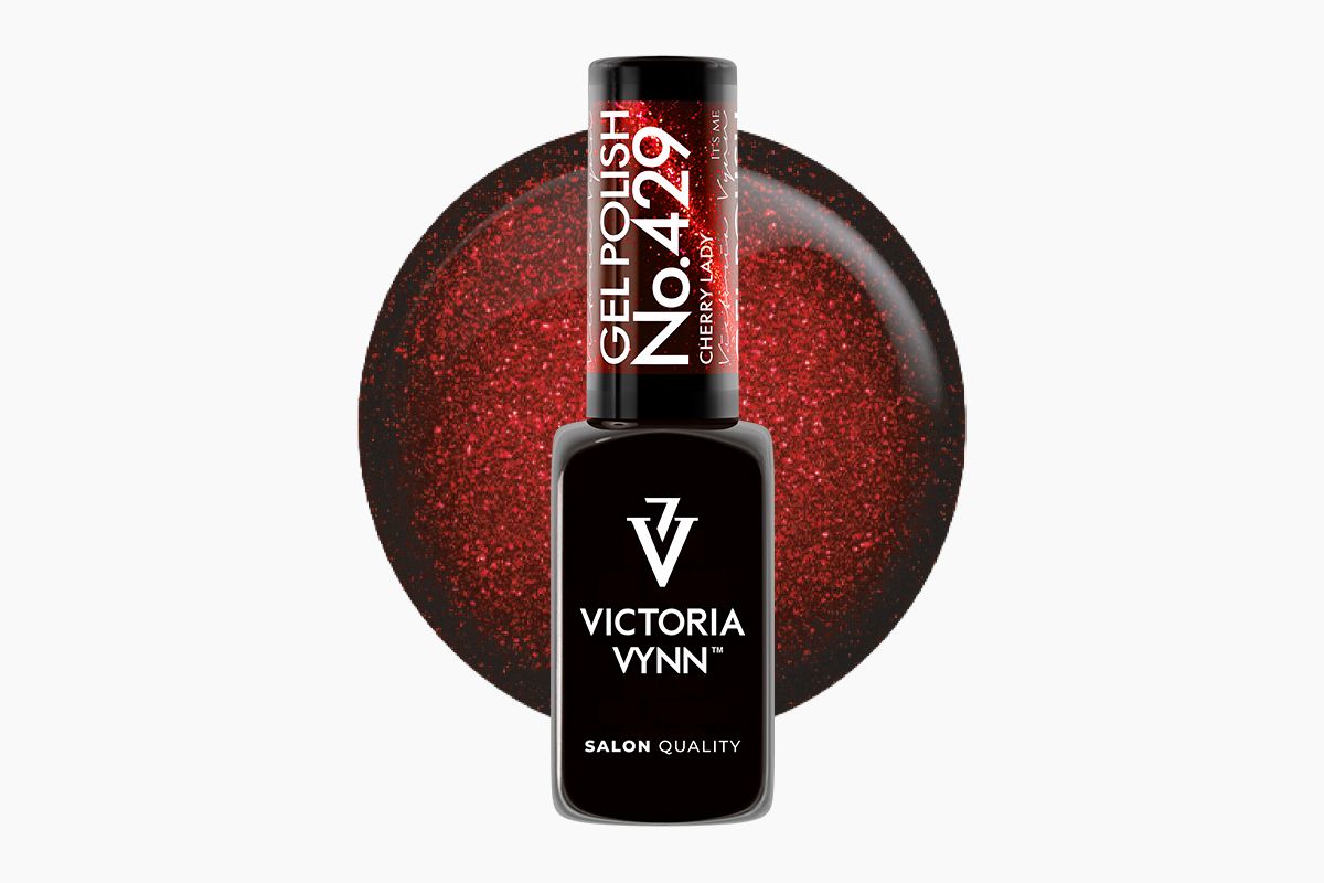 Lakier hybrydowy Victoria Vynn Gel Polish Cat Eye No. 429 Cherry Lady 8 ml - wiśniowa czerwień z magnetyczną smugą cat eye
