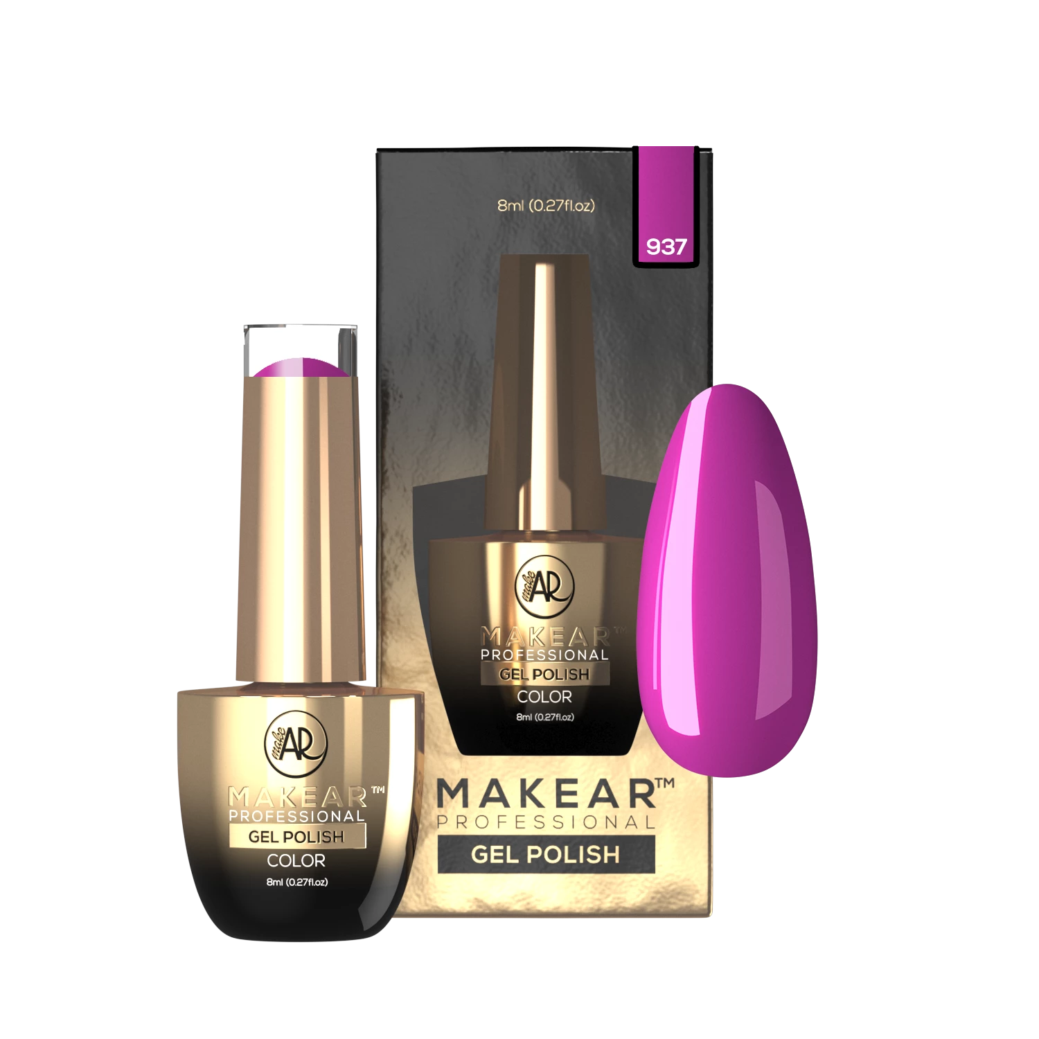 Makear lakier hybrydowy 937 - nasycony rozowy fuksja / zdjecie 3, 8 ml