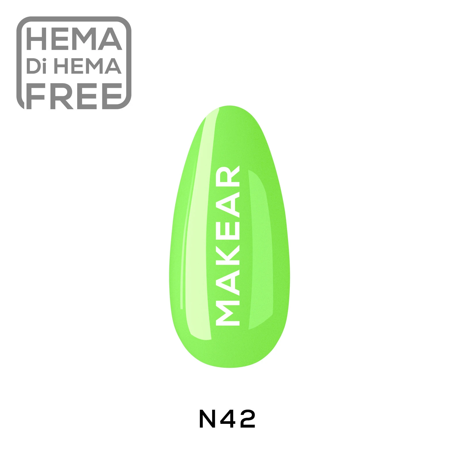 Makear N42 pastelowy neonowy limonkowy - swatch koloru, Neon Candy 8 ml