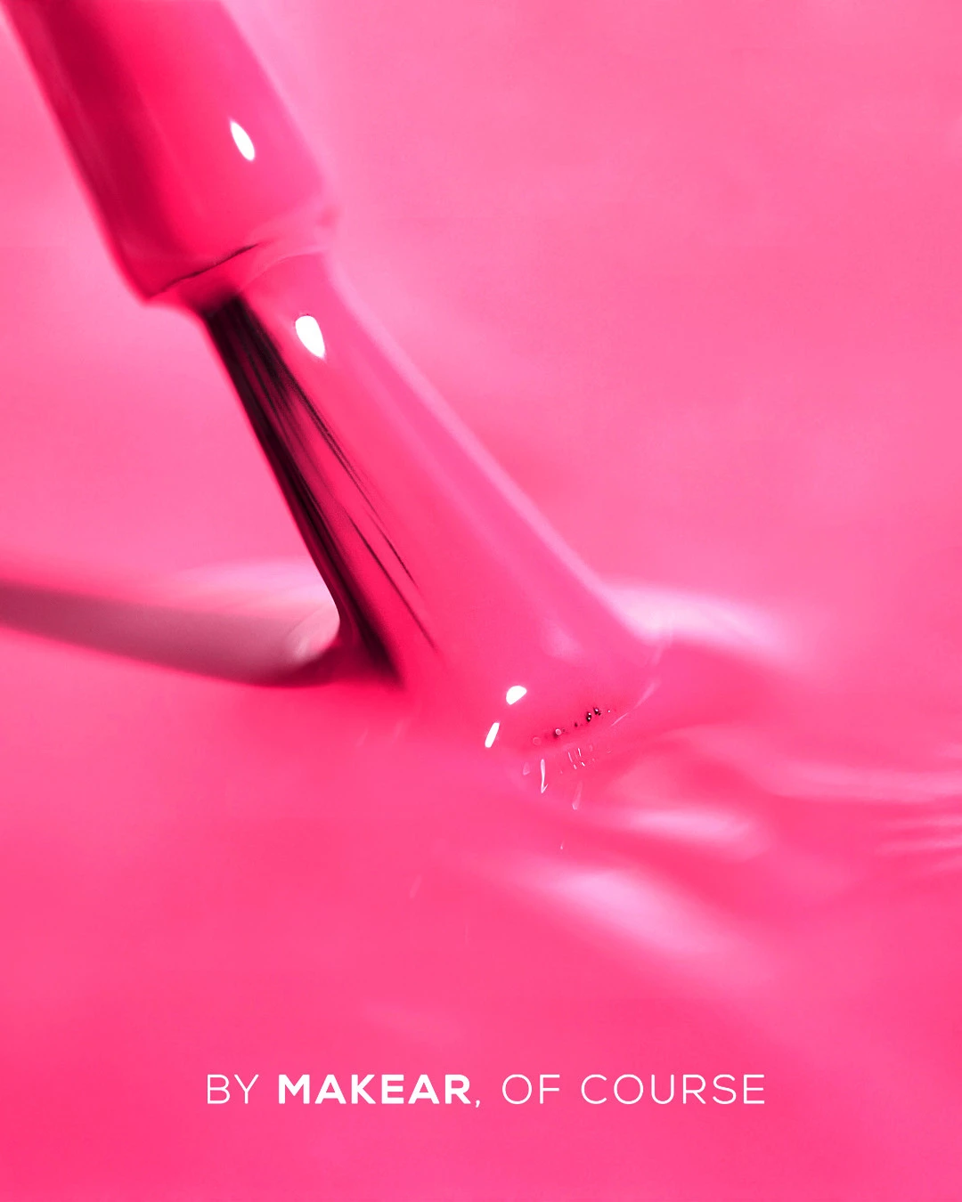 Makear N33 Neon - kadr koloru jasny neonowy bubblegum pink, lakier hybrydowy 8 ml