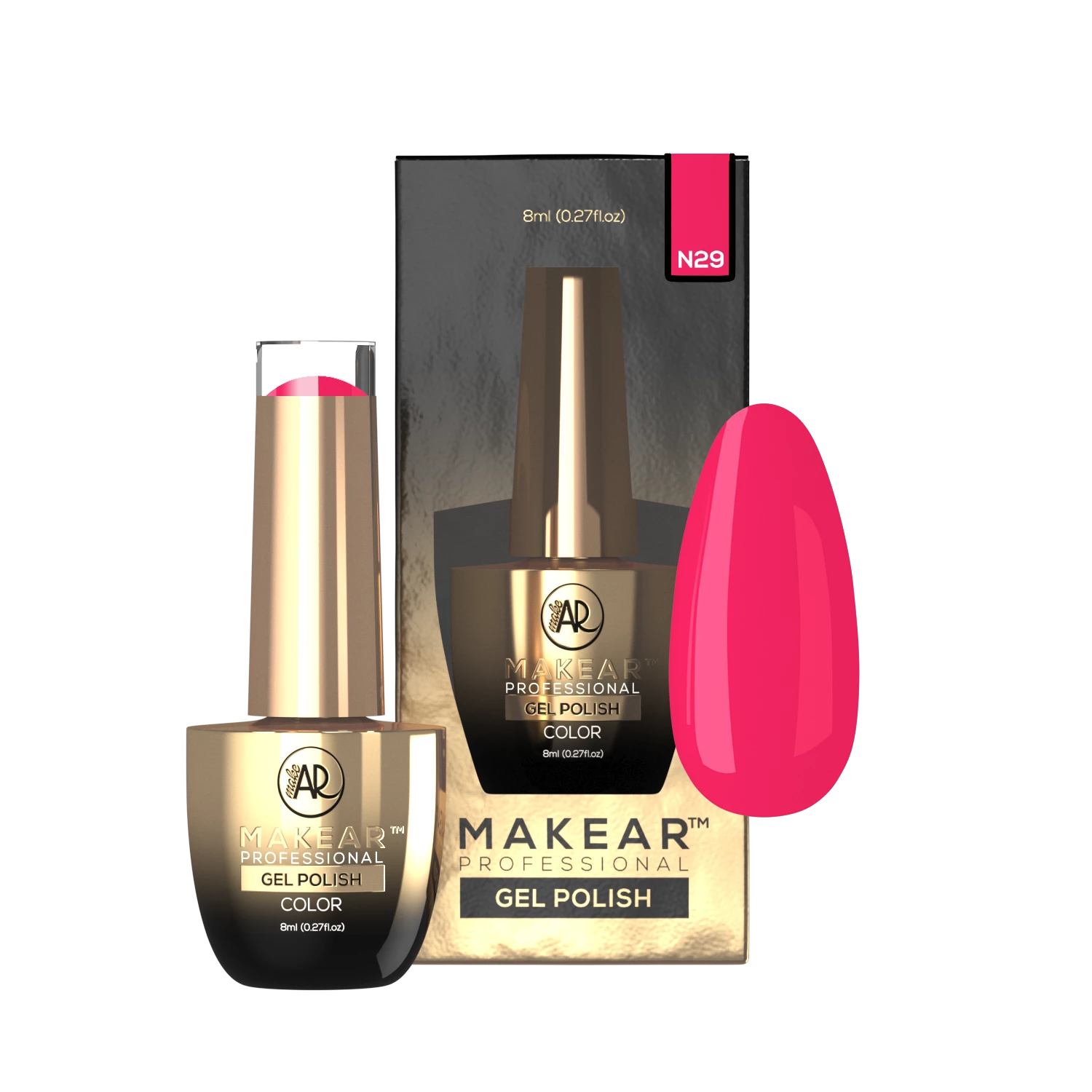 Makear N29 neon - ciepły arbuzowo-malinowy odcień, zdjęcie 3, 8 ml