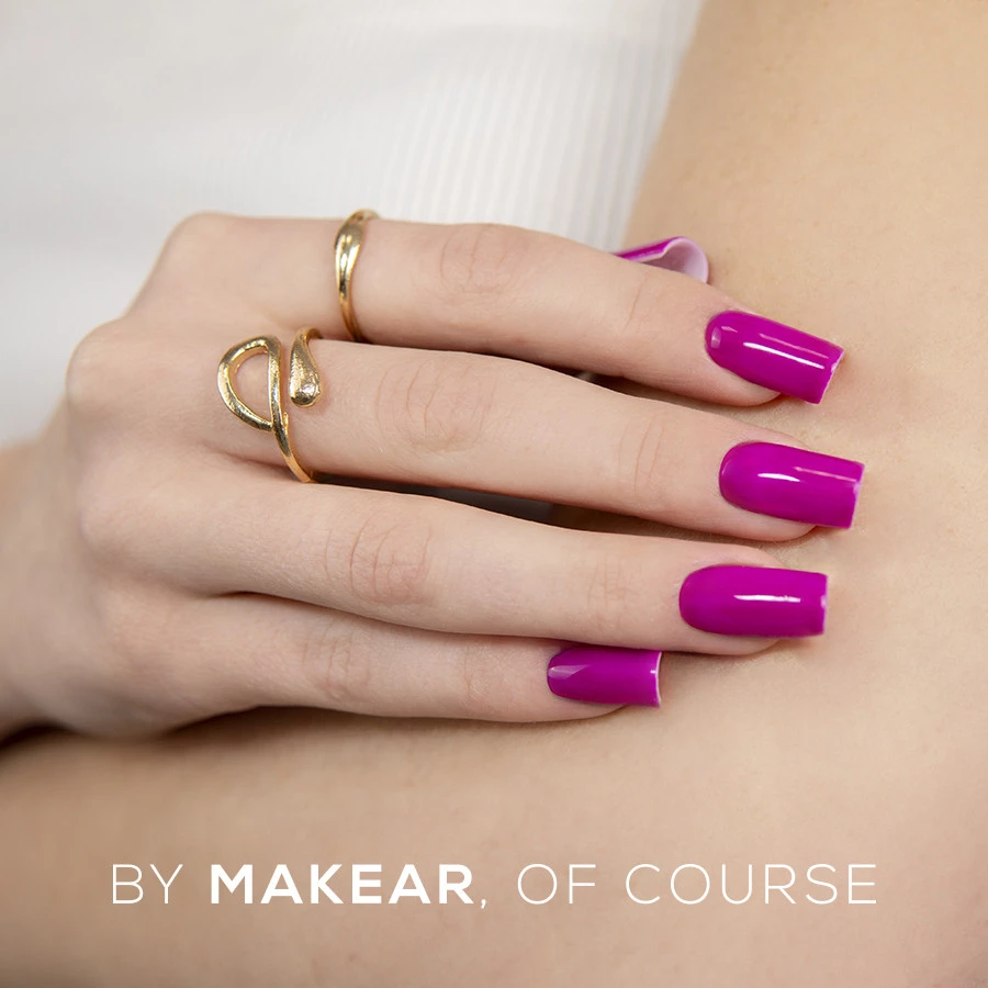 Makear lakier hybrydowy N32 neonowa magenta-purpura orchidea - zbliżenie storczykowego tonu, neon 8 ml