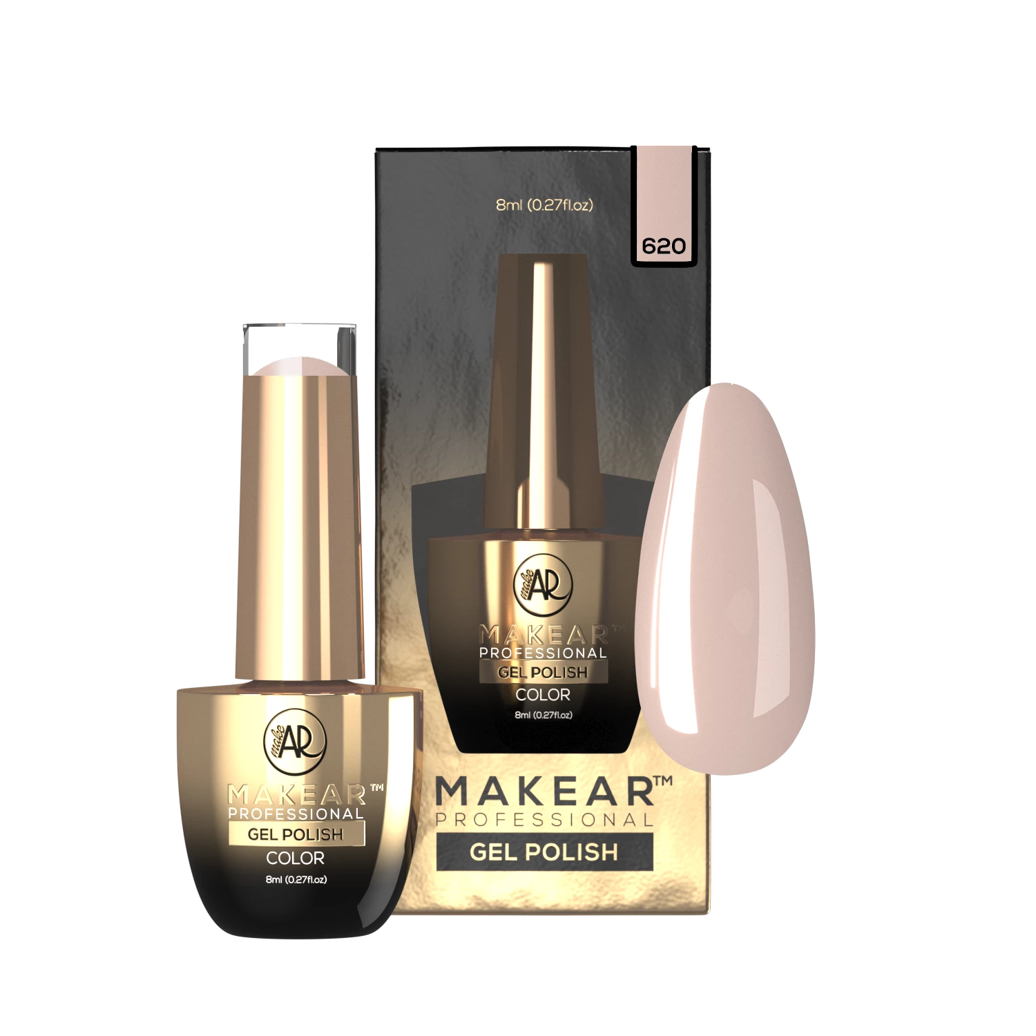 Makear lakier hybrydowy 620 nude beżowy - zdjęcie 2, 8 ml
