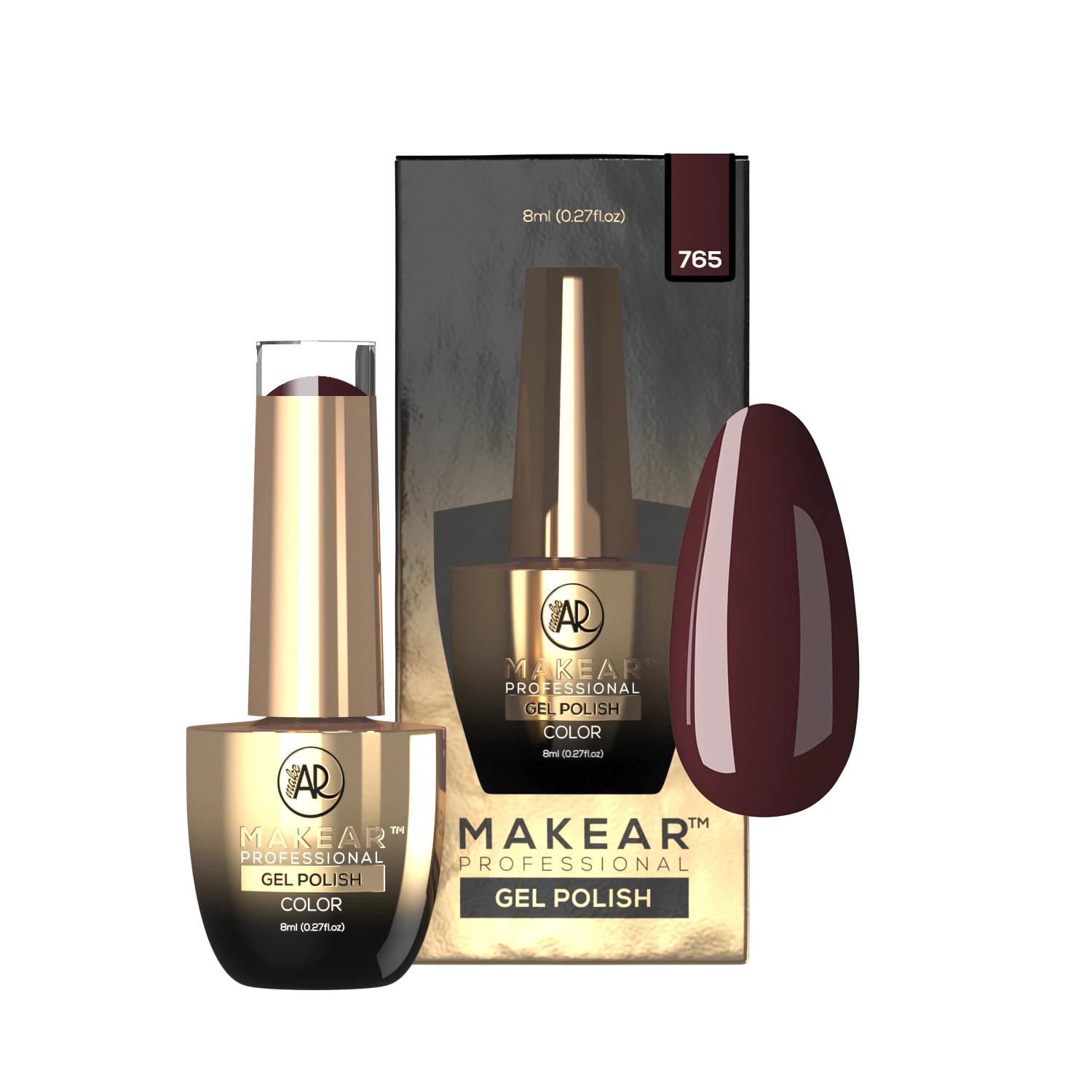 Makear lakier hybrydowy 765 burgund czekolada - zdjęcie 2, 8 ml