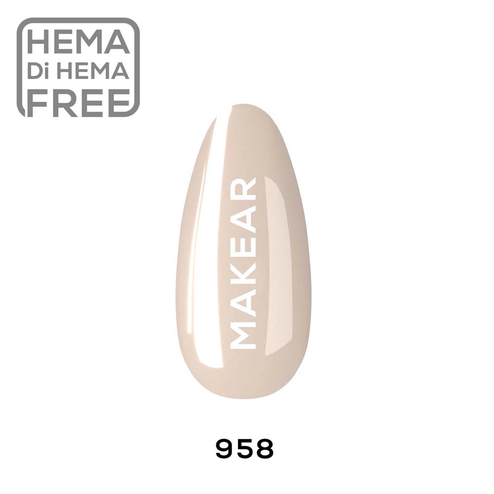 Makear lakier hybrydowy nr 958 Thursday piaskowy beż - swatch koloru