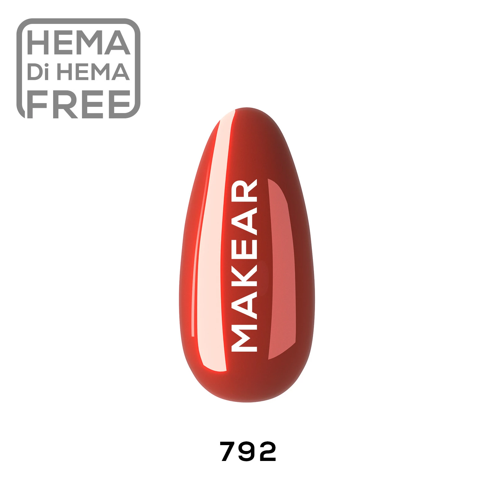 Makear lakier hybrydowy 792 ceglasta czerwień - zdjęcie 2, 8 ml