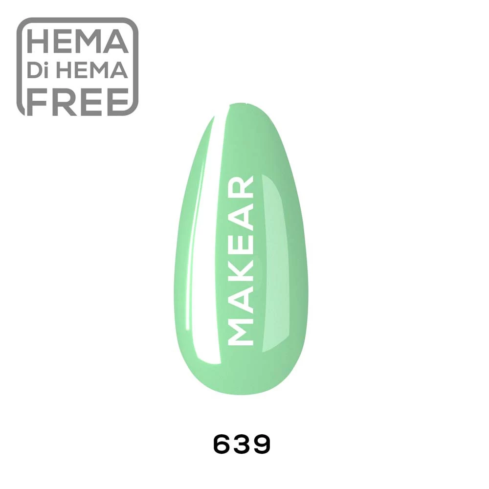 Makear lakier hybrydowy nr 639 Mięta pastelowa zieleń - swatch koloru