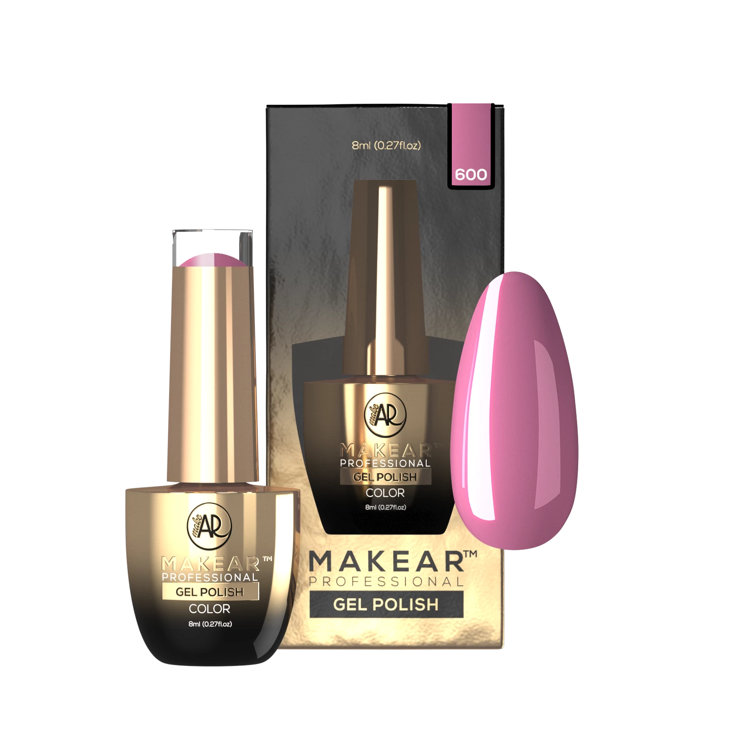 Makear lakier hybrydowy 600 przygaszony róż / mauve - zdjęcie 2, 8 ml