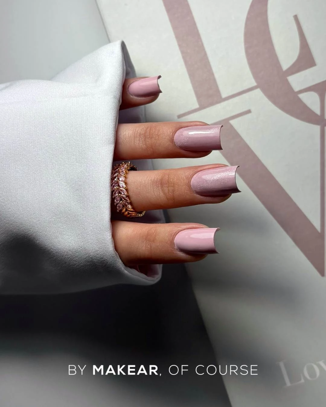 Pastelowy brudny róż / nude - lakier hybrydowy Makear nr 927, zdjęcie 3, 8 ml