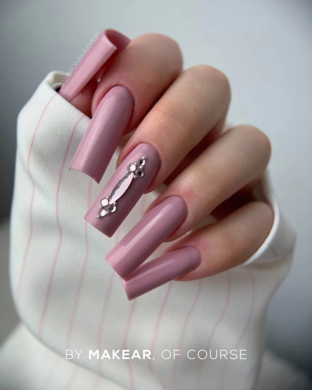 Różowy nude / mauve - lakier hybrydowy Makear nr 928, zdjęcie 3, 8 ml