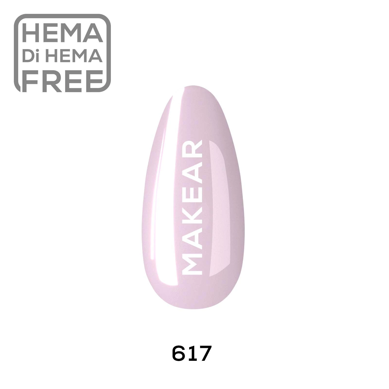 Makear lakier hybrydowy 617 Flower Girl półtransparentny lila-róż - zdjęcie 1, 8 ml