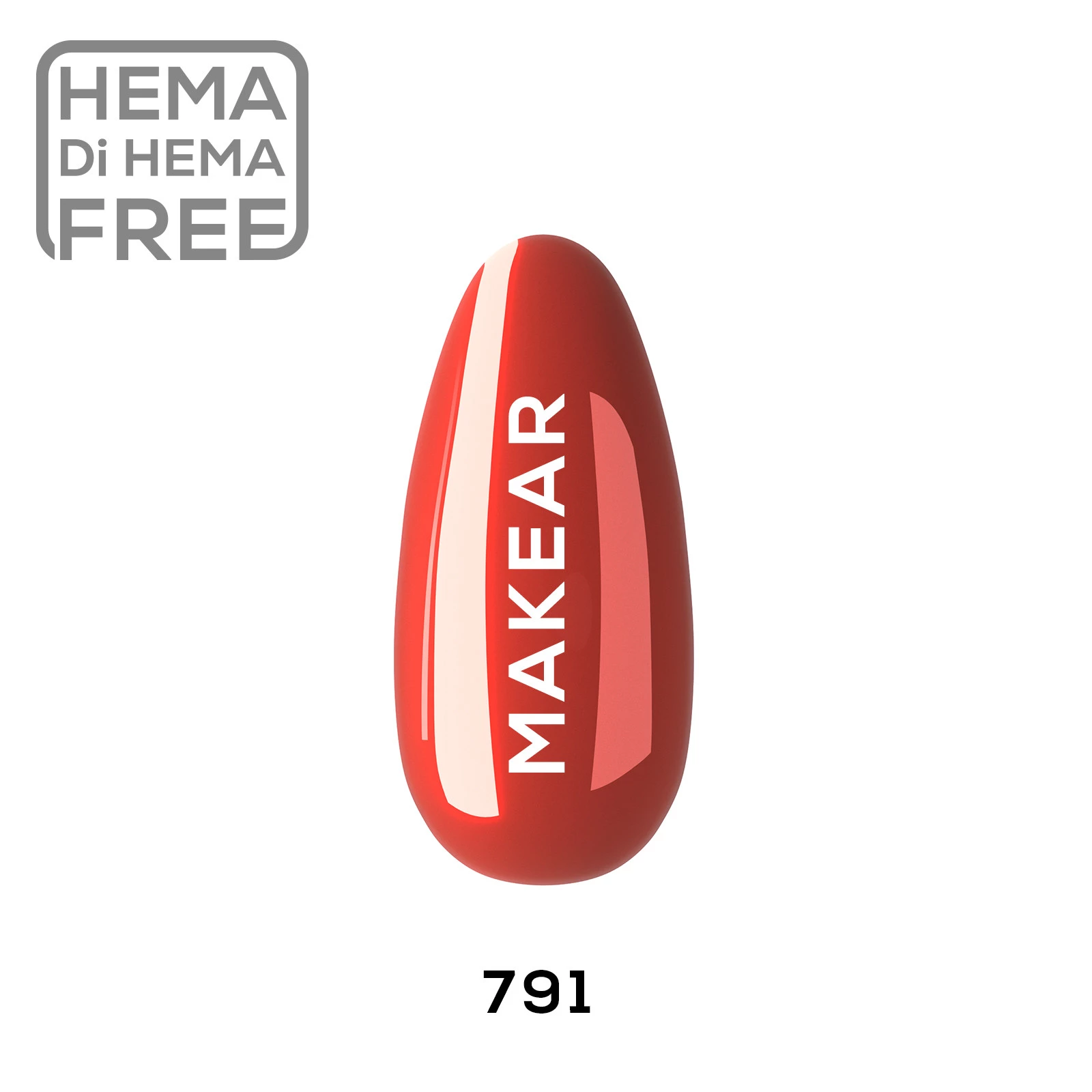 Makear lakier hybrydowy 791 ceglasta czerwień - zdjęcie 1, 8 ml